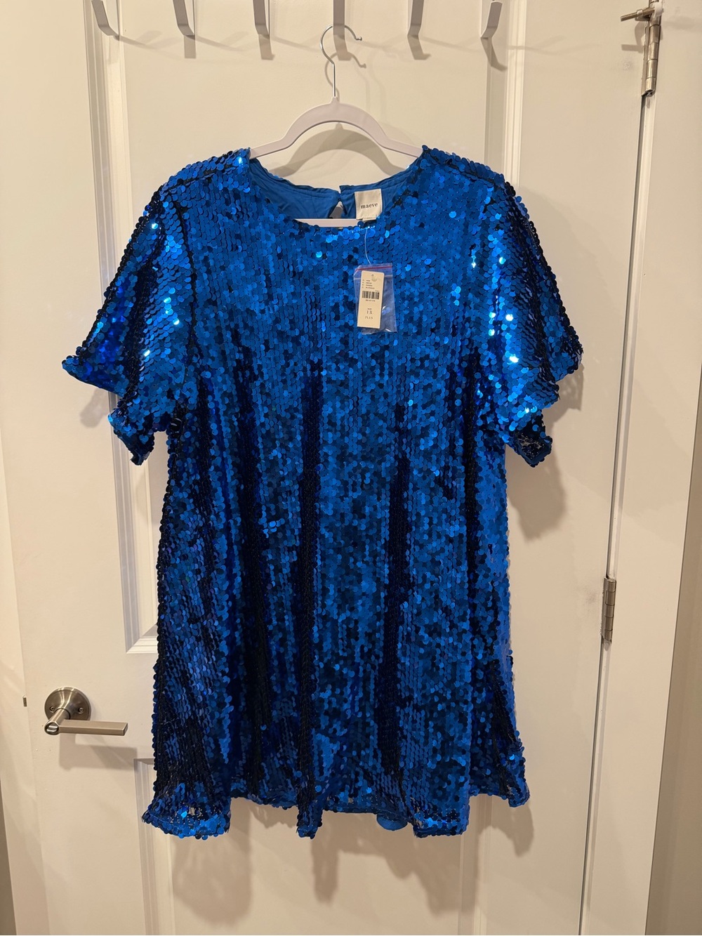 Anthropologie- Maeve Royal Blue Sequin Shift Dress (NWT)